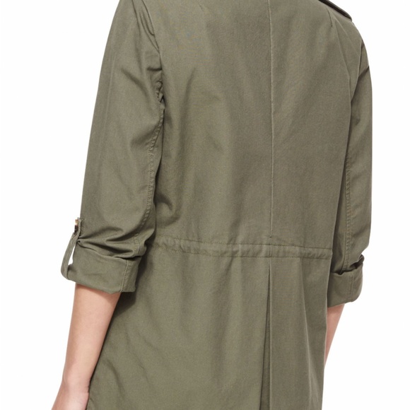 Joie womens Utility jacket with embroidered front button up roll-tab sleeve sz S - Picture 2 of 5